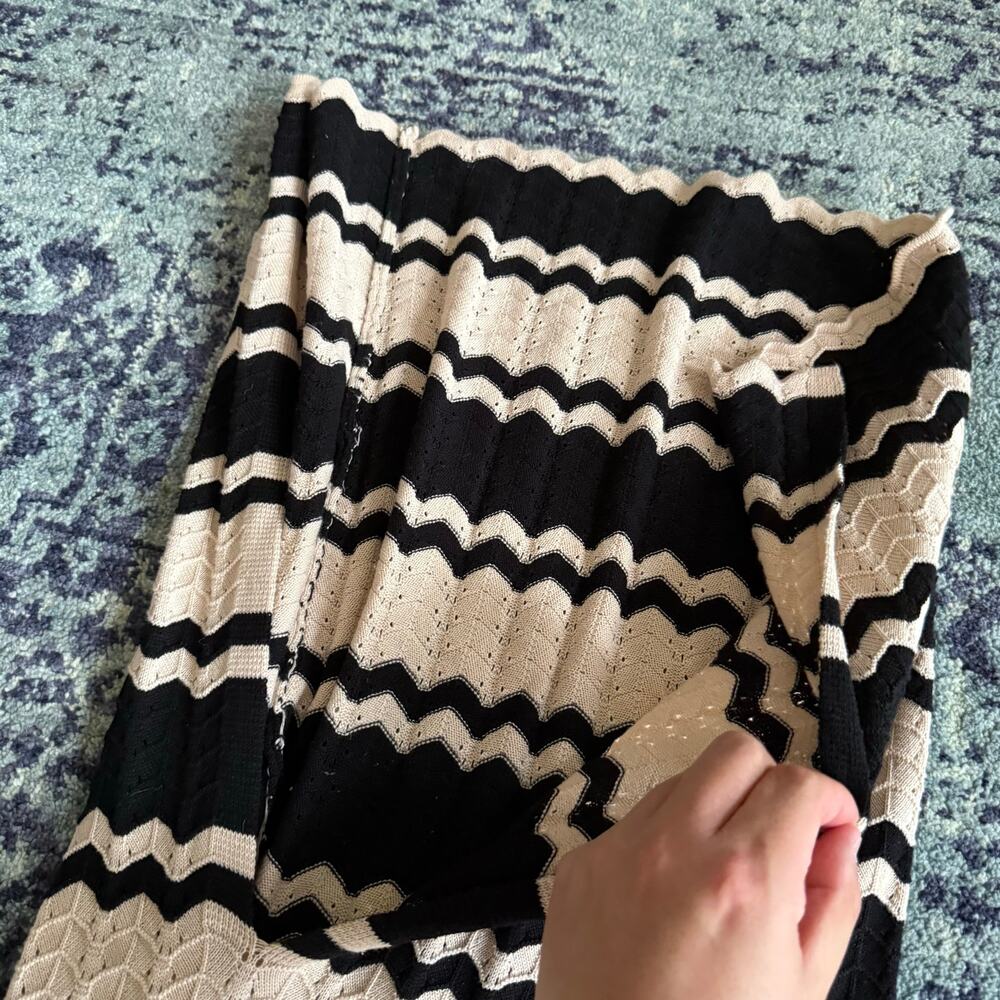 Seven Wonders Bohemian Vacation Style Zig-Zag Knit Ring Front MIDI Dress Summer - Picture 12 of 13